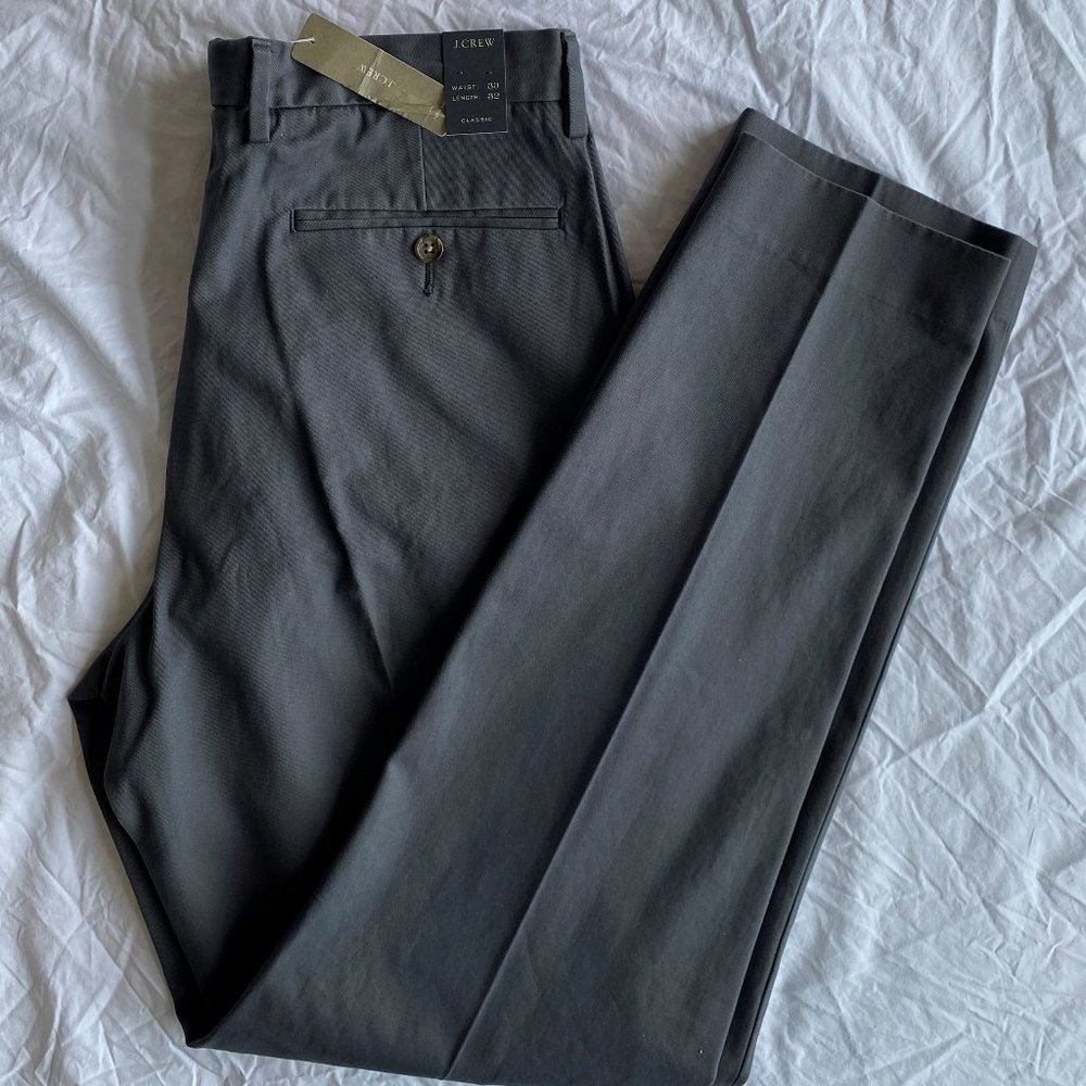 J. Crew Bowery Cotton Classic Fit Dress Pants 33 x 32 - NWT